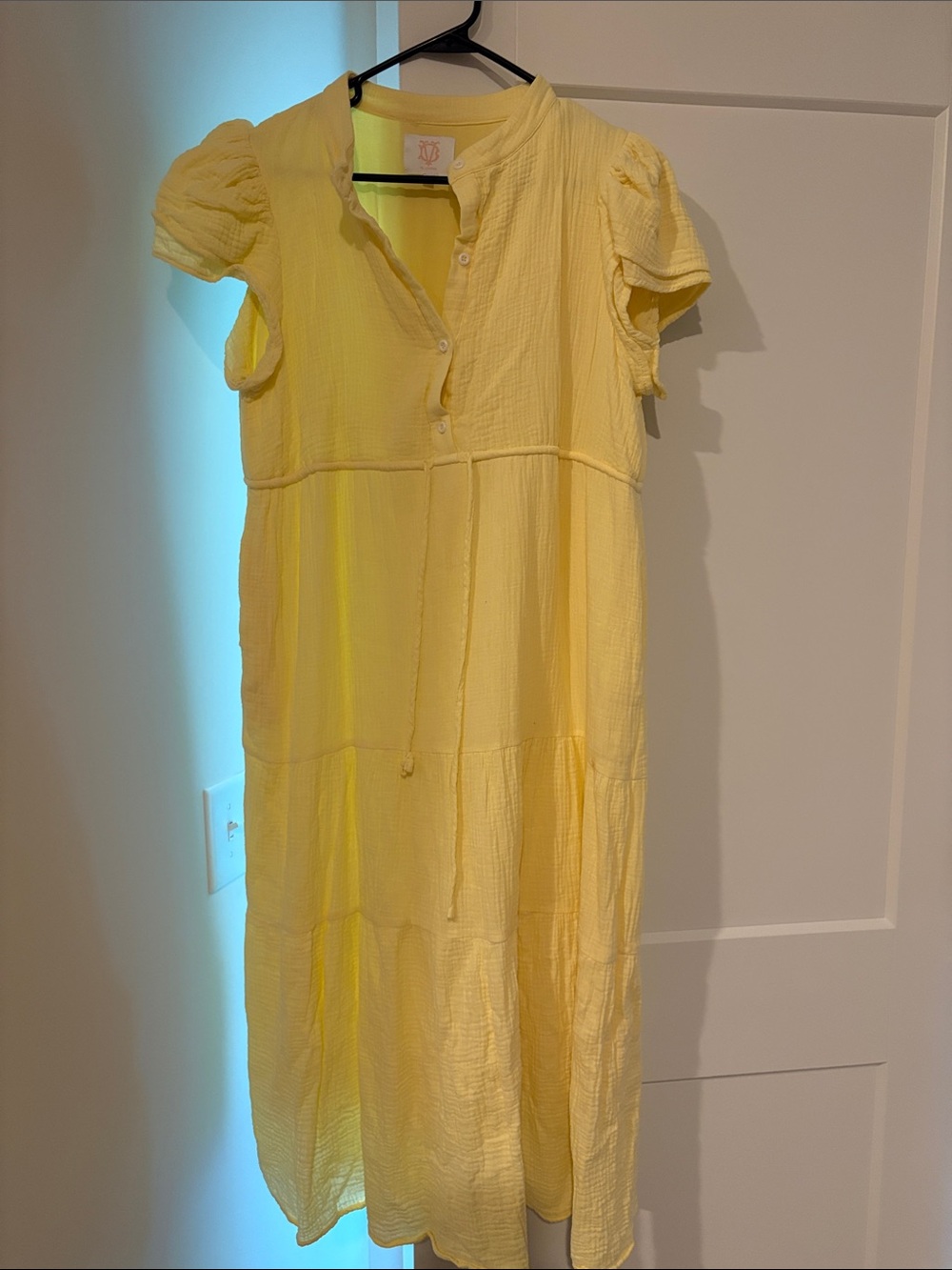 Victoria Dunn Lightweight Yellow Tiered Dress